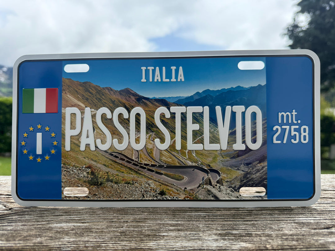 Stelvio metal plaque