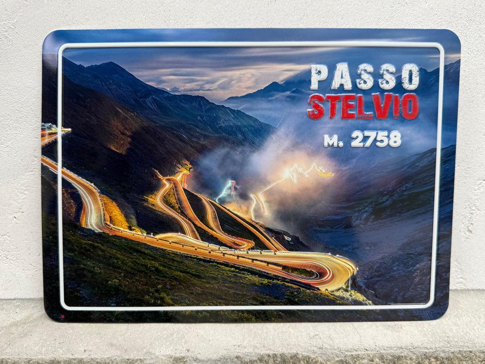 Targa in metallo Stelvio notte