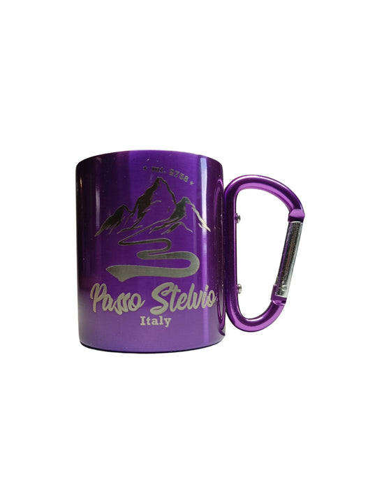 Stelvio cup with road logo carabiner