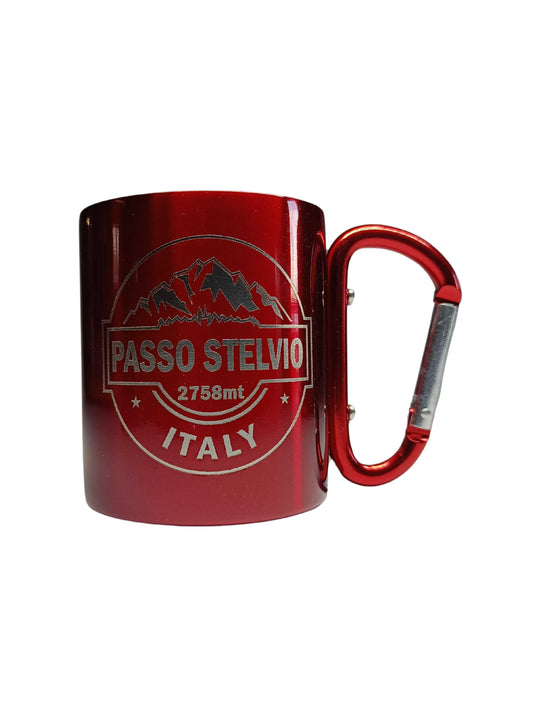 Stelvio cup with mountain logo carabiner