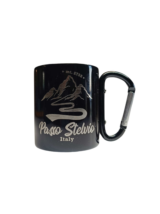 Stelvio cup with road logo carabiner