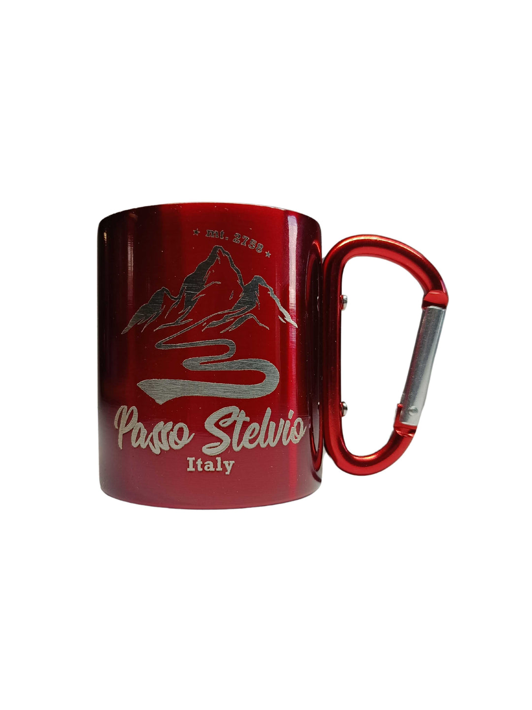 Stelvio cup with road logo carabiner