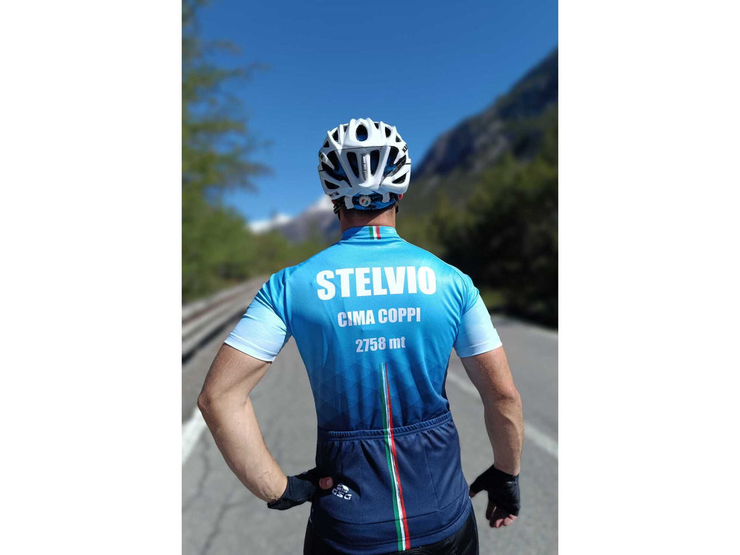 Stelvio Climber cycling jersey, light blue