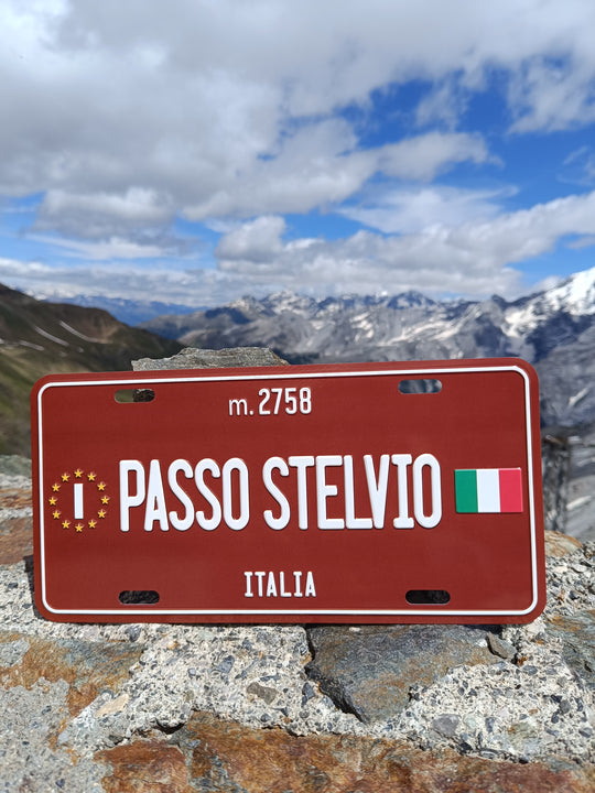 Stelvio metal plaque