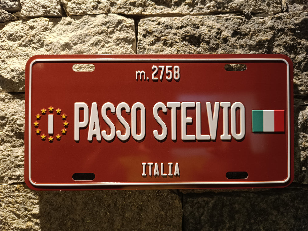 Stelvio metal plaque