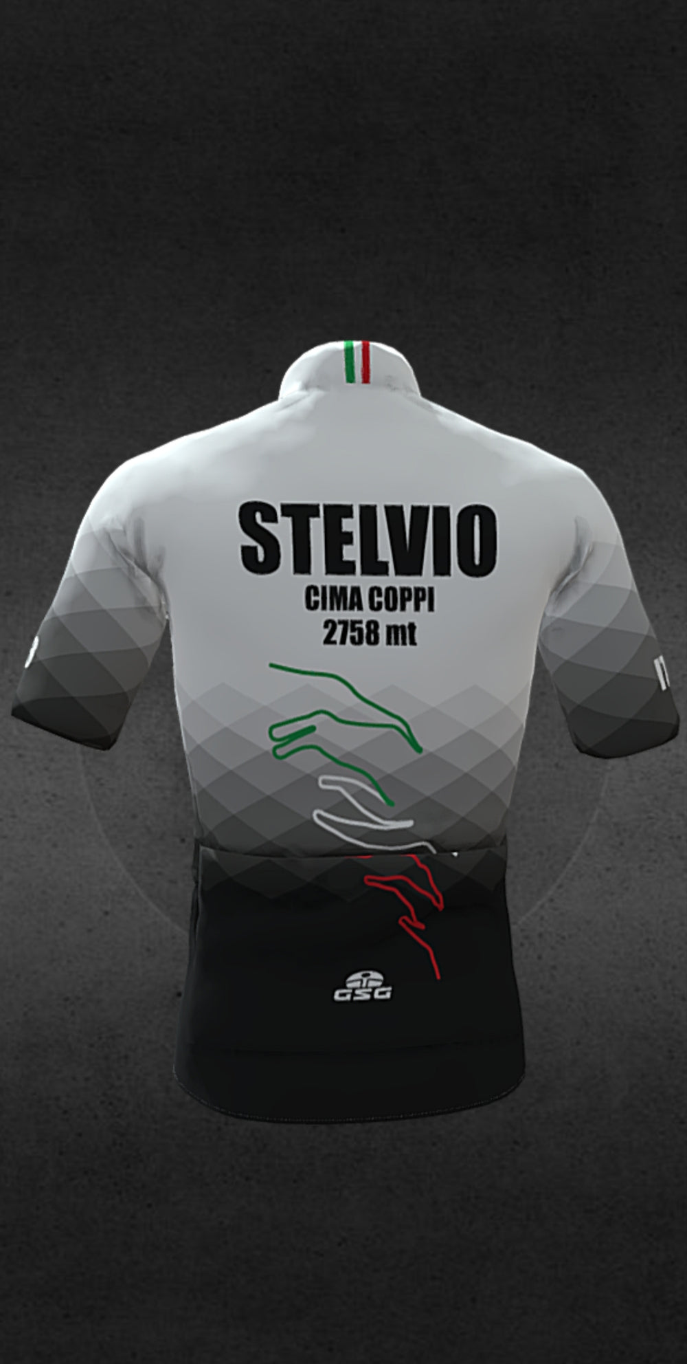 White Stelvio Climber cycling jersey
