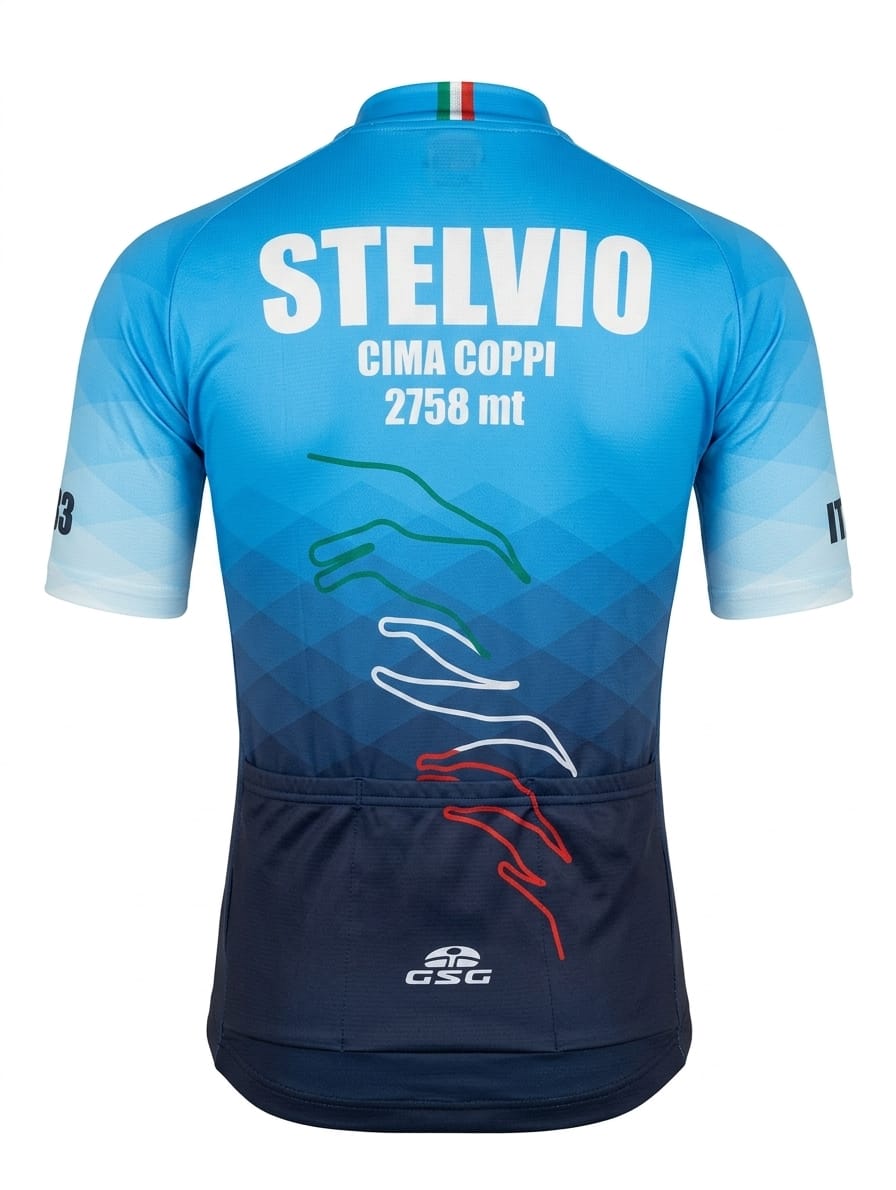 Stelvio Climber cycling jersey, light blue