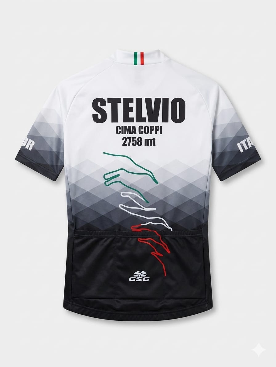 White Stelvio Climber cycling jersey